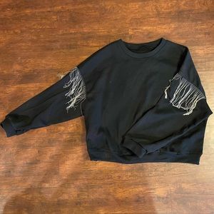 Black Fringe Sweater
